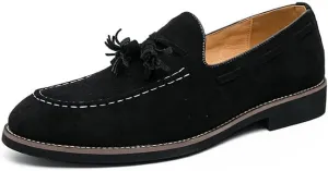 Santimon Men's Vintage Loafers for Men Tassel Loafers Slip-on Moccasin Loafer Casual Suede Leather Driving Loafers