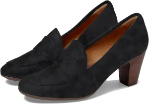 SHODENSE Women Chunky Kitten Heel Pumps Shoes Round Closed Toe Slip On Suede Penny Loafers Mid Block Heels Dress Loafer Matte Almond Toe Comfort Oxford Shoes Office Work Classic Elegant 4-11 M US