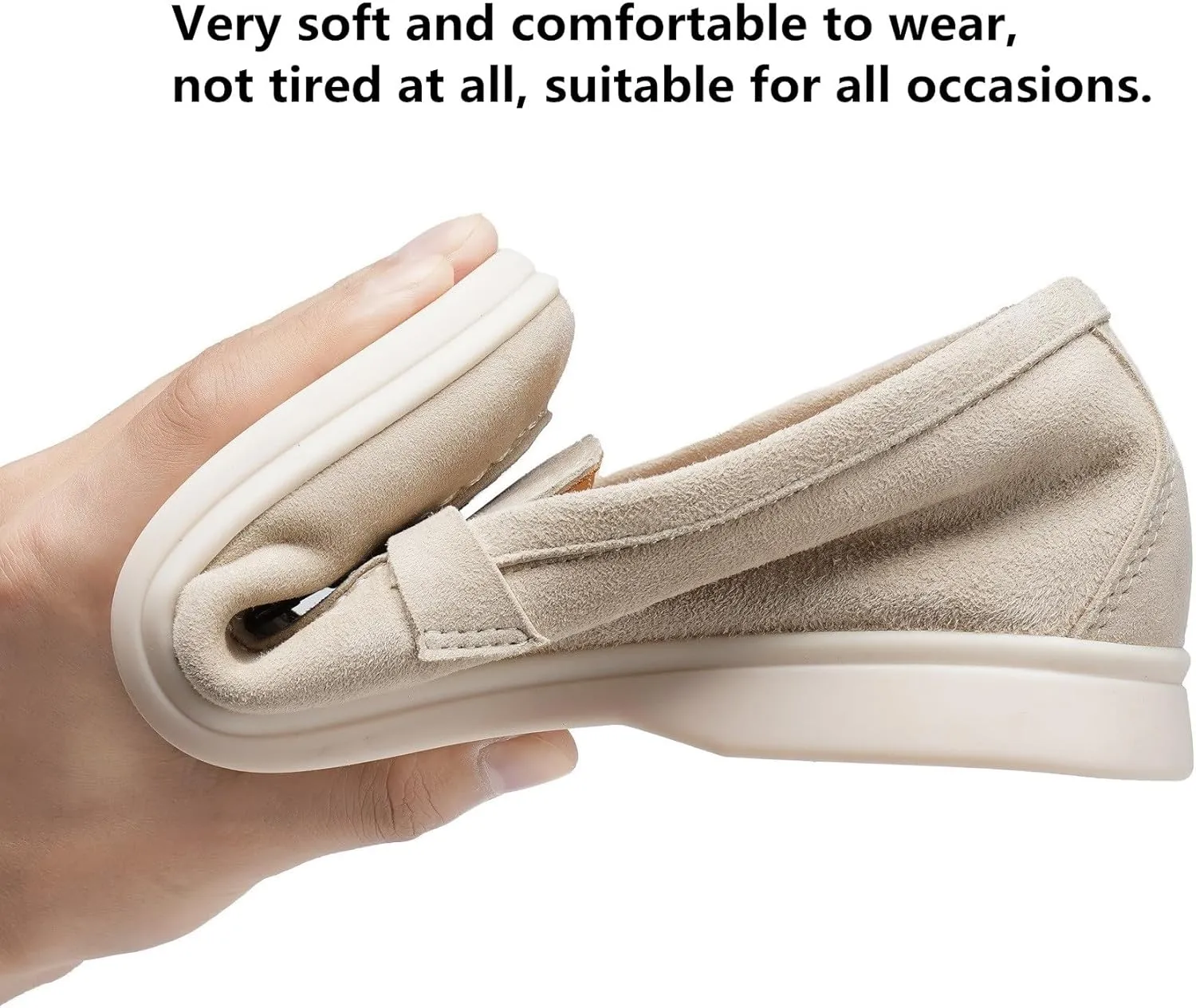 Slip-On Penny Loafers for Women, Suede Upper with Genuine Leather Lining Comfort Casual Dressy Walking Shoes