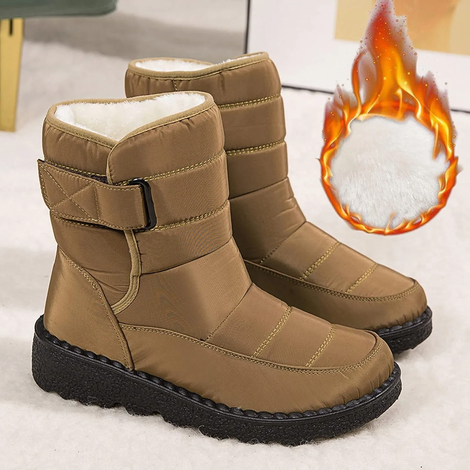 Snow Boots for Women Waterproof Mid Calf Boots for Women Girls Snow Winter Short Boots For Women Outdoor Warm Booties