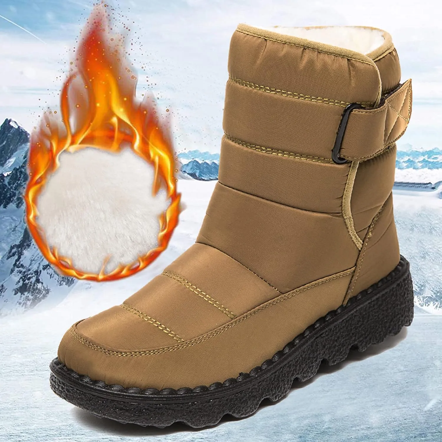 Snow Boots for Women Waterproof Mid Calf Boots for Women Girls Snow Winter Short Boots For Women Outdoor Warm Booties
