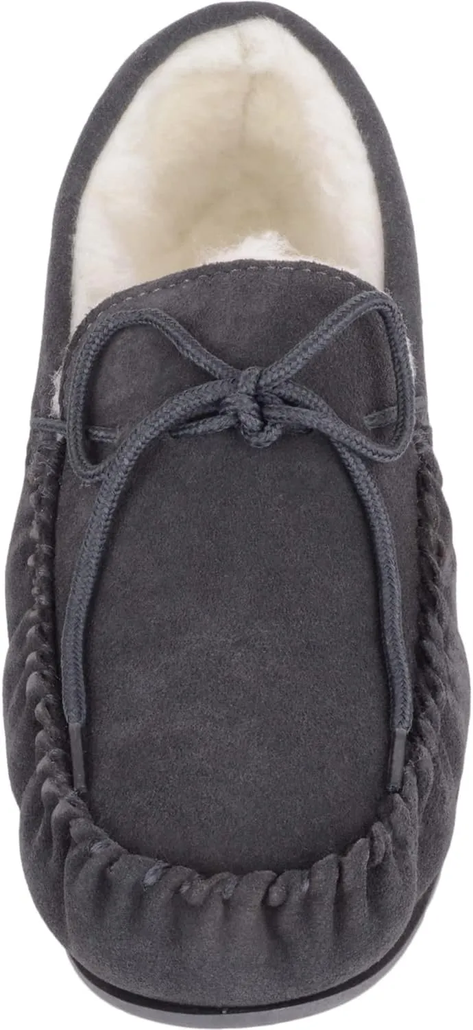 SNUGRUGS Men's Monty Suede Wool Rubber Sole Moccasins