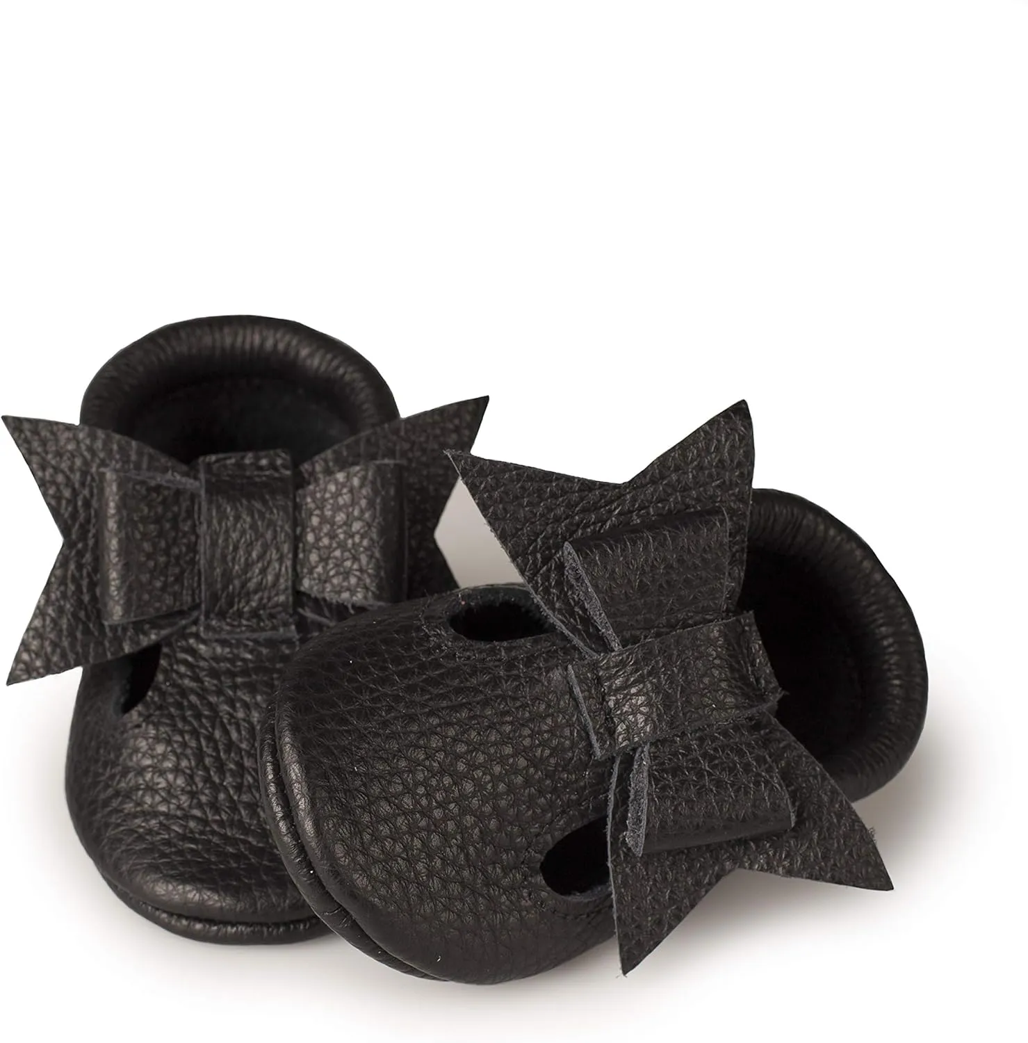 T-Strap Bow Baby Moccasins (Italian Leather) Soft Sole Shoes for Boys and Girls | Infants, Babies, Toddler