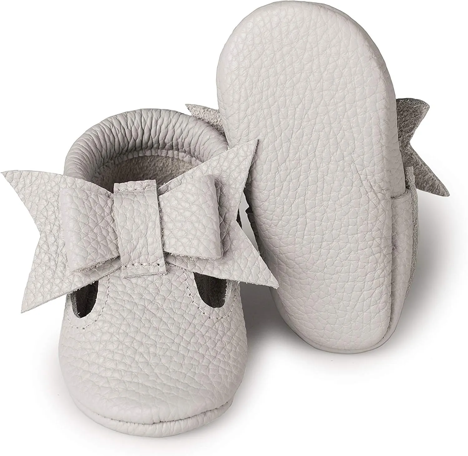 T-Strap Bow Baby Moccasins (Italian Leather) Soft Sole Shoes for Boys and Girls | Infants, Babies, Toddler