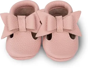 T-Strap Bow Baby Moccasins (Italian Leather) Soft Sole Shoes for Boys and Girls | Infants, Babies, Toddler