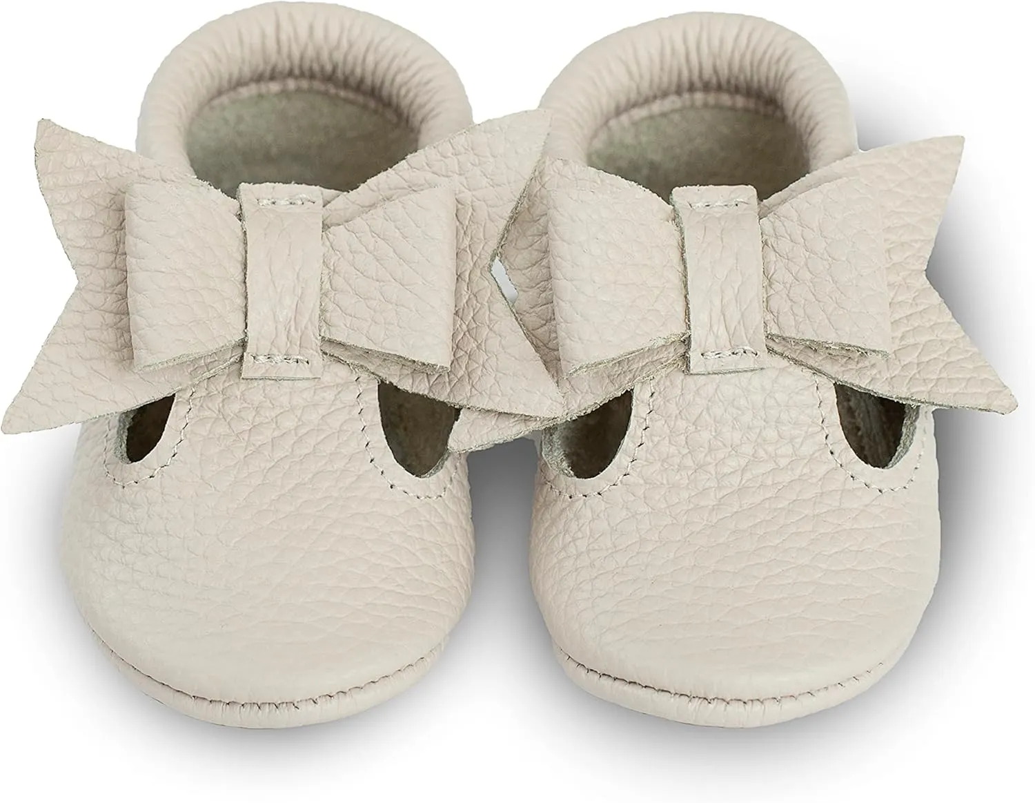 T-Strap Bow Baby Moccasins (Italian Leather) Soft Sole Shoes for Boys and Girls | Infants, Babies, Toddler