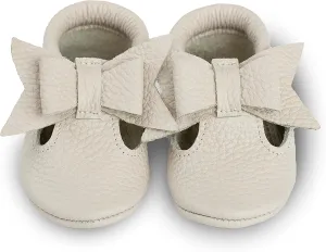 T-Strap Bow Baby Moccasins (Italian Leather) Soft Sole Shoes for Boys and Girls | Infants, Babies, Toddler