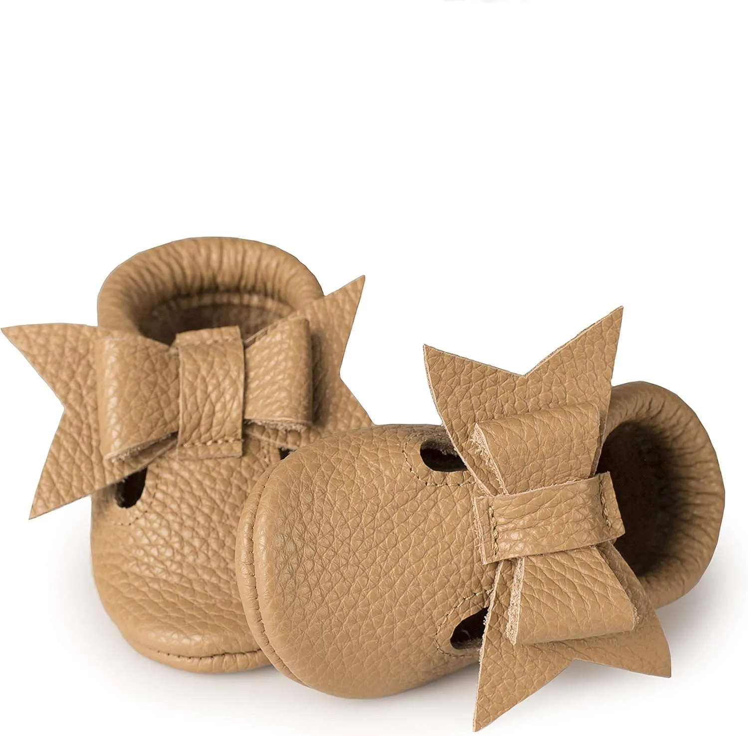 T-Strap Bow Baby Moccasins (Italian Leather) Soft Sole Shoes for Boys and Girls | Infants, Babies, Toddler