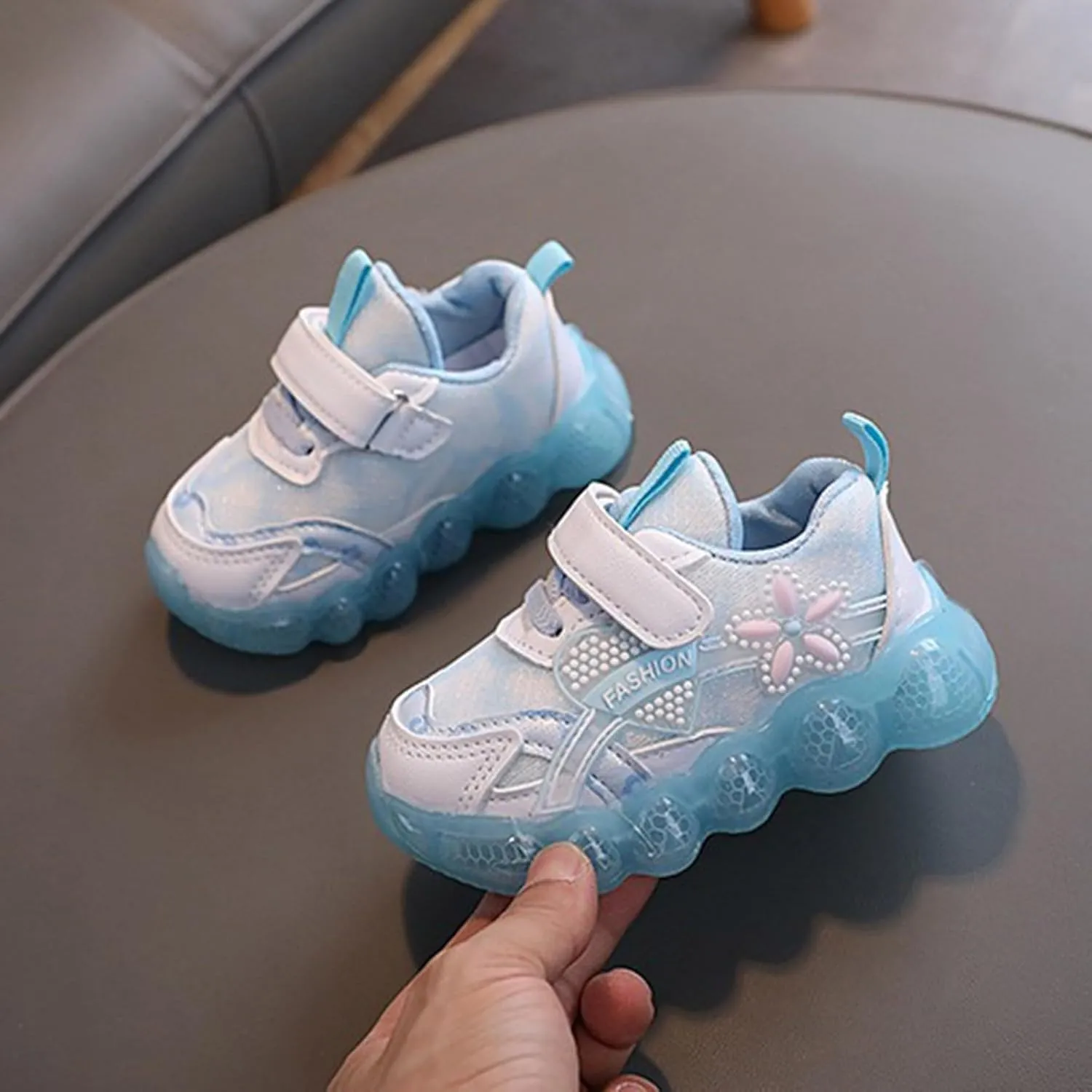 Toddler/Little Kid Sneakers for Boys Girls Light Up Drawstring Lightweight Breathable Athletic Running Tennis Shoes