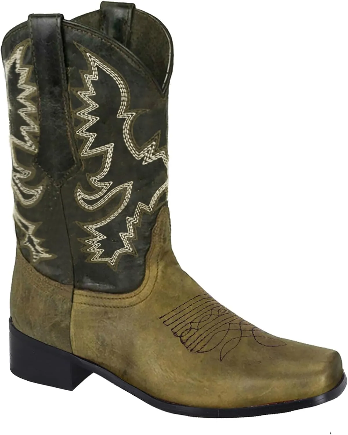 Women Cowboy Boots Wide Calf Cowgirl Boots Low Heel Boots Western Cowboy Boots Embroidered Pointed Toe Cowgirl Boot