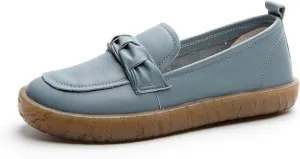 Women Genuine Leather Slip On Penny Loafers Moccasins,Casual Handmade Beef Tendon with Arch Support Walking Driving Loafers Flats