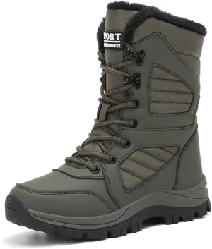 Women Snow Boots Winter Shoes Warm Faux Fur Lined Winter Snow Boots Anti-Slip Walking Outdoor Boot Mid Calf Snow Boots