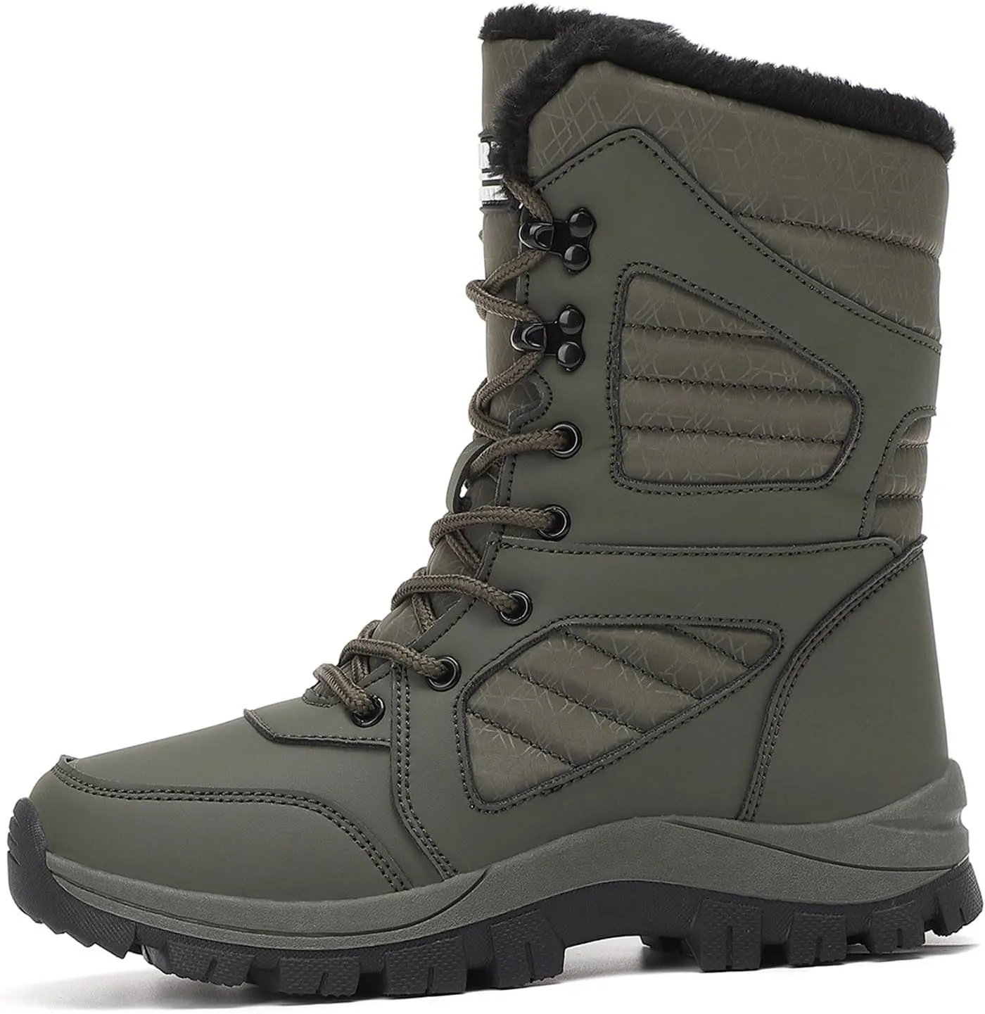 Women Snow Boots Winter Shoes Warm Faux Fur Lined Winter Snow Boots Anti-Slip Walking Outdoor Boot Mid Calf Snow Boots