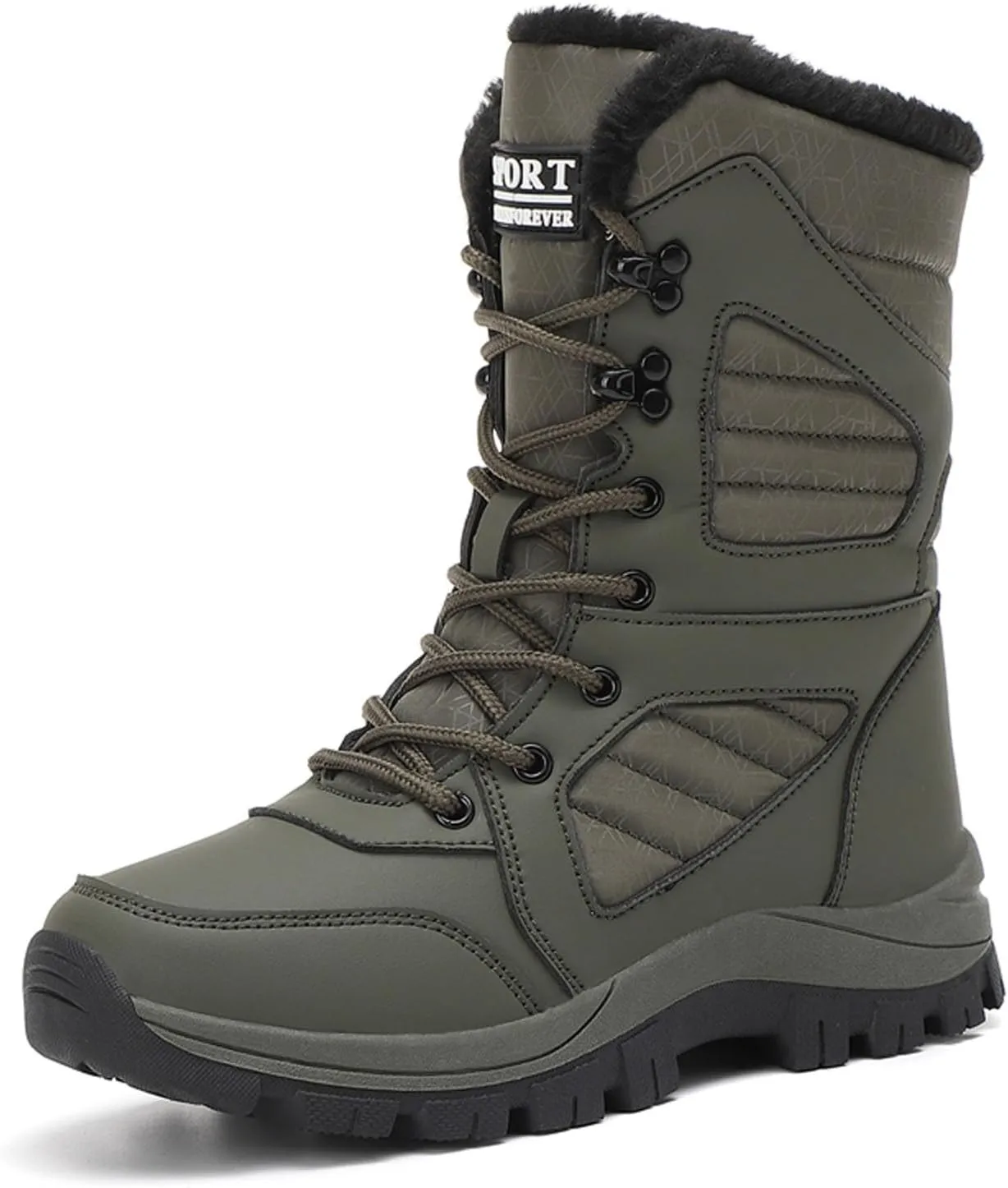 Women Snow Boots Winter Shoes Warm Faux Fur Lined Winter Snow Boots Anti-Slip Walking Outdoor Boot Mid Calf Snow Boots