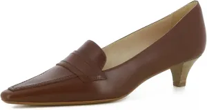 Women Vintage Kitten Heel Pumps Pointed Square Toe Slip On Oxford Loafers Shoes Suede Chunky Stacked Heel Office Work Business Loafer Classic Formal Professional Dressy Comfort 4-11 M US