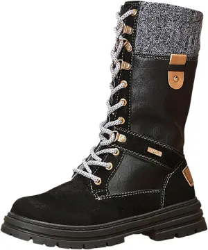 Women's Ankle Winter Boots Low Block Heel Riding Boots Round Toe Ankle Winter Mini Boots Slip on Memory Foam Booties
