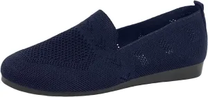 Women's Casual Mesh Slip-On Wide Flat Round Toe Air Cushioned Black Running Tennis Walking Shoes