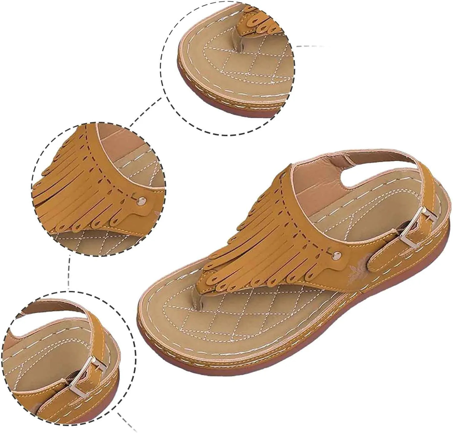 Women's Comfortable Wedge Flip Flop Sandals Non Slip Durable for Casual Walking Beach Outdoor Summer Vacation
