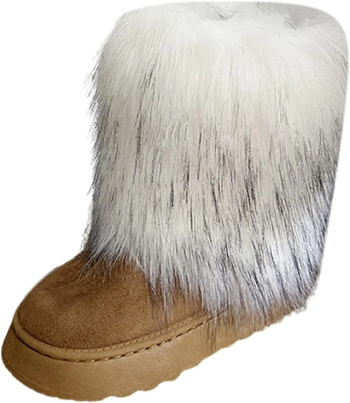 Women's Fashion Casual Outdoor Furry Boots Winter Imitation Snow Boots 50cm High Boots City Snow Boots Women