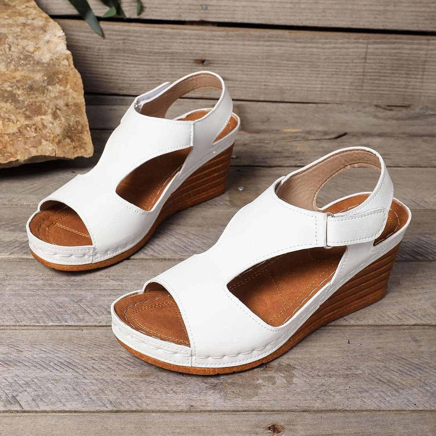 Women's Sandals For Daily Casual Wear Featuring Open Toe Design Hook and Loop Summer Teal Sandals Lady Heels