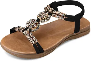 Women's Summer Sandals Slip On Open Toe Casual Beach Footwear Comfortable Flat Shoes For Vacation Travel And
