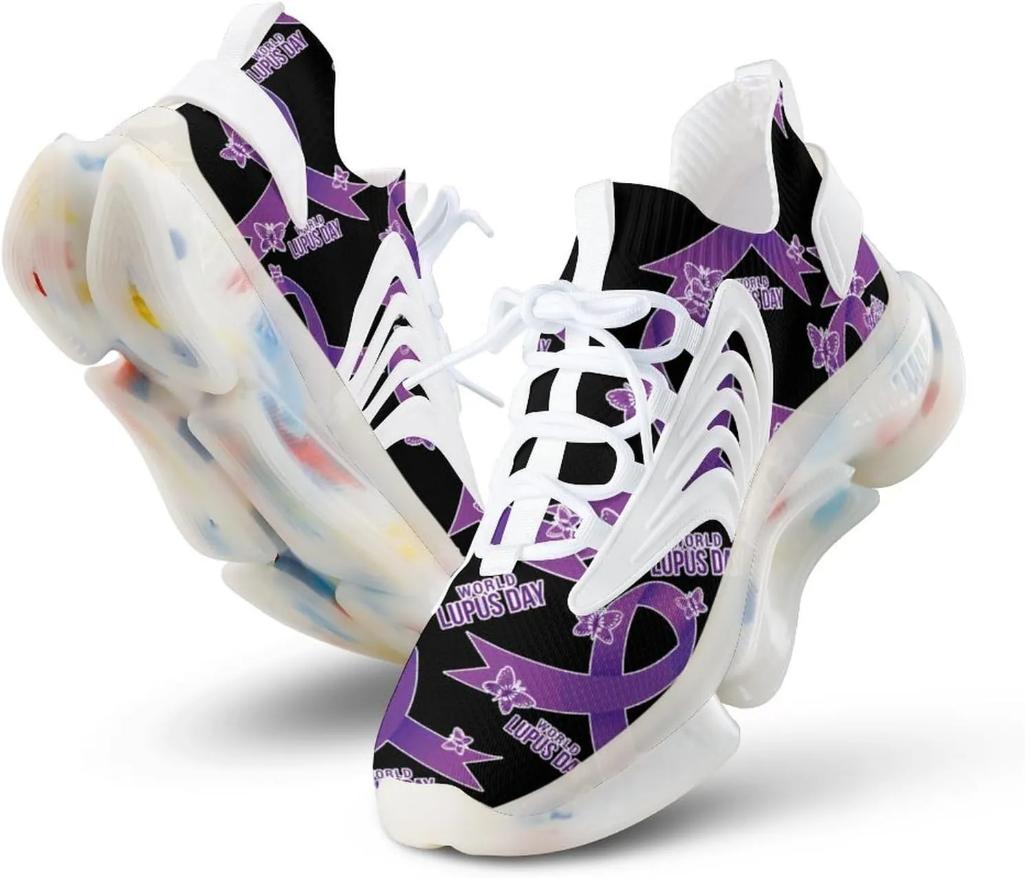 World Lupus Day with Stylish Ribbon Men's Running Shoe Walking Running Sneaker for Women Lightweight Breathable