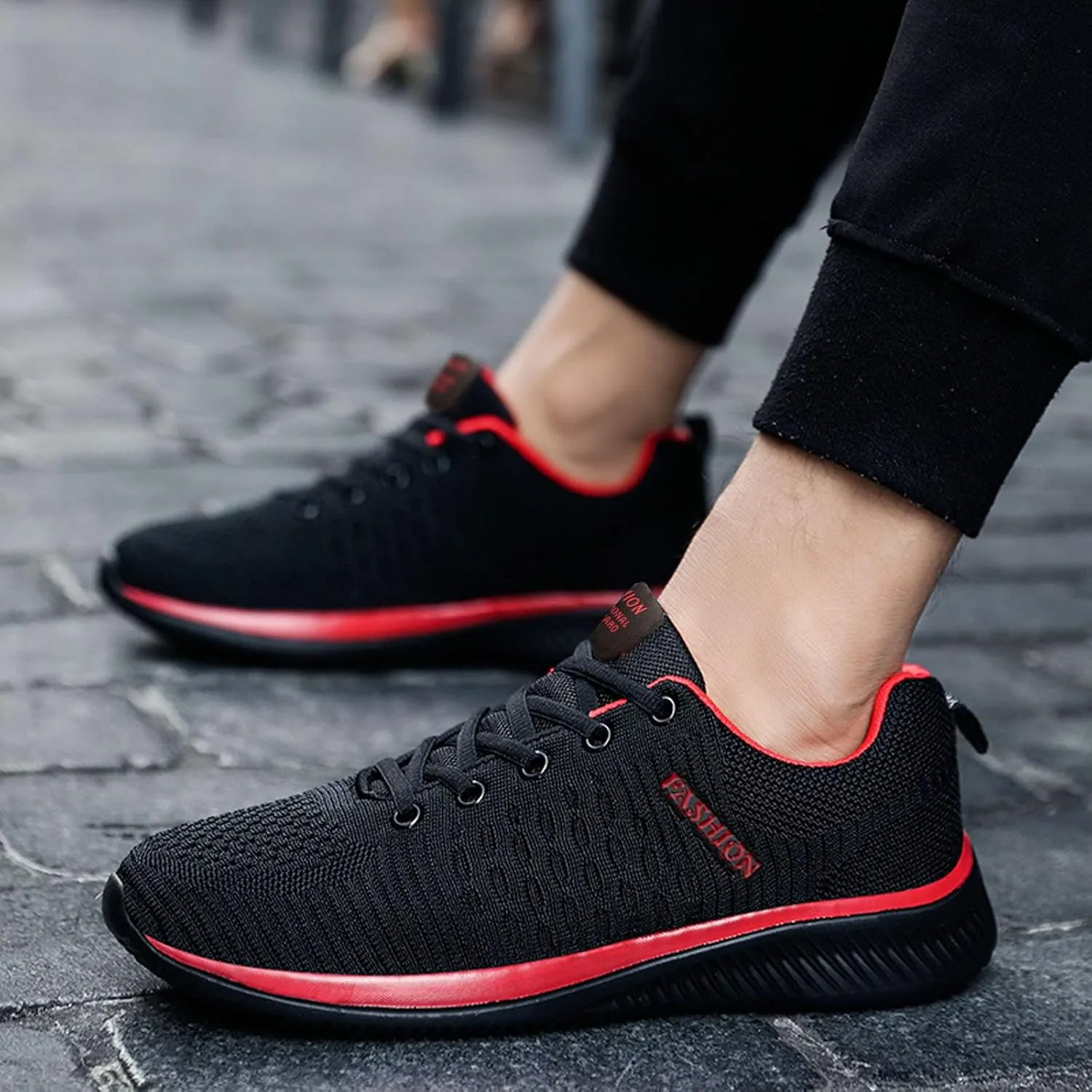 ZSpzx Running Shoes Walking Sneakers Air Cushioned Low Top Mesh Flat Breathable Walking Lightweight Sneaker Comfortable Arch Support Elastic Athletic Shoe for Gym Travel Outdoor Indoor