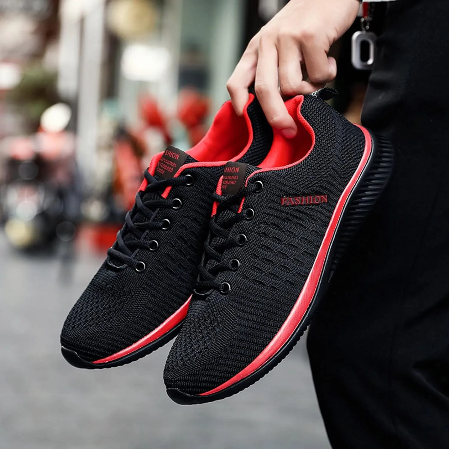 ZSpzx Running Shoes Walking Sneakers Air Cushioned Low Top Mesh Flat Breathable Walking Lightweight Sneaker Comfortable Arch Support Elastic Athletic Shoe for Gym Travel Outdoor Indoor