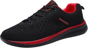 ZSpzx Running Shoes Walking Sneakers Air Cushioned Low Top Mesh Flat Breathable Walking Lightweight Sneaker Comfortable Arch Support Elastic Athletic Shoe for Gym Travel Outdoor Indoor